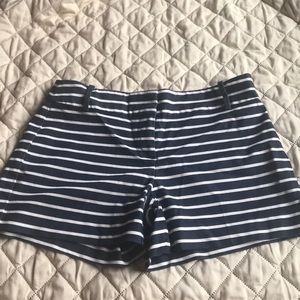Denim and stripe shorts